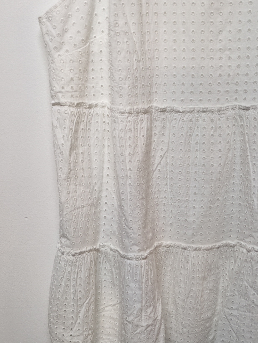 LANDS END White Eyelet Cotton Tiered Tank Dress Size 1X - Picture 5 of 8